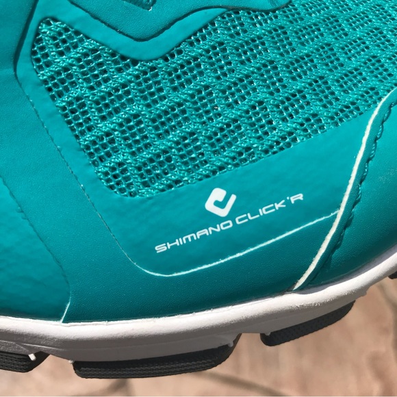 Shimano CW47 Pedaling Dynamics Bike Cycling Womens Shoe Turquoise White/8 - Picture 7 of 7